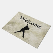 Baseball Player at bat Welcome Mat (Schuin)