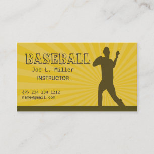 Baseball Player, Baseball coach, School Basiball Visitekaartje