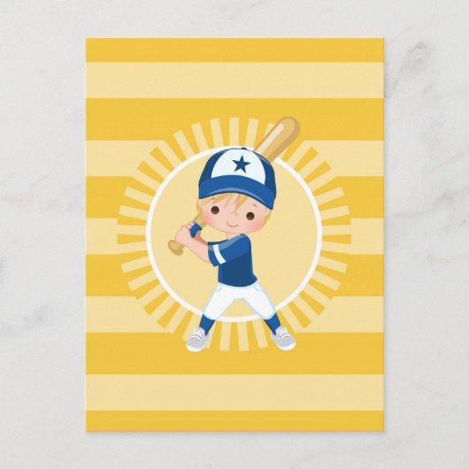 Baseball Player - Blonde Boy Briefkaart (Voorkant)