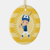 Baseball Player - Blonde Boy Keramisch Ornament (Rechts)