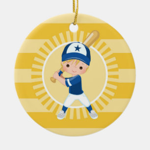 Baseball Player - Blonde Boy Keramisch Ornament