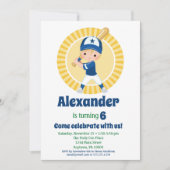 Baseball Player - Blonde Boys Birthday Uitnodiging (Voorkant)