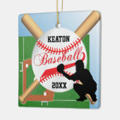 Baseball ⚾ Player (Catcher) Keramisch Ornament (Links)