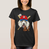 Baseball Player Coaches Poodle Dog Catcher Pitche T-shirt (Voorkant)