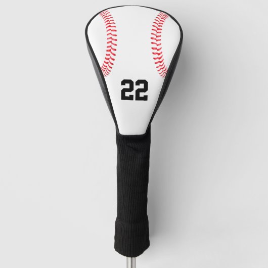 Baseball Player Custom Jersey Number of Initiaal Golfheadcover (Voorkant)