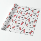 Baseball Player Custom Naam Nummer & Team Cadeaupapier (Uitgerold)
