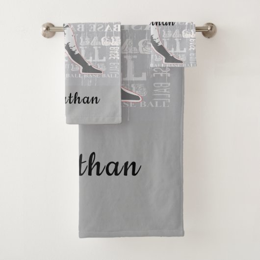Baseball Player Design Bath Towel Set Bad Handdoek (Insitu)