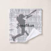 Baseball Player Design Bath Towel Set Bad Handdoek (Wasdoekje)