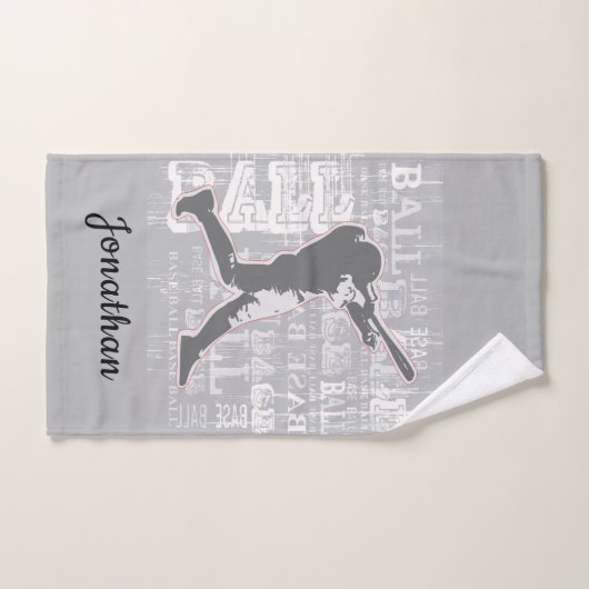 Baseball Player Design Bath Towel Set Bad Handdoek (Handdoek)