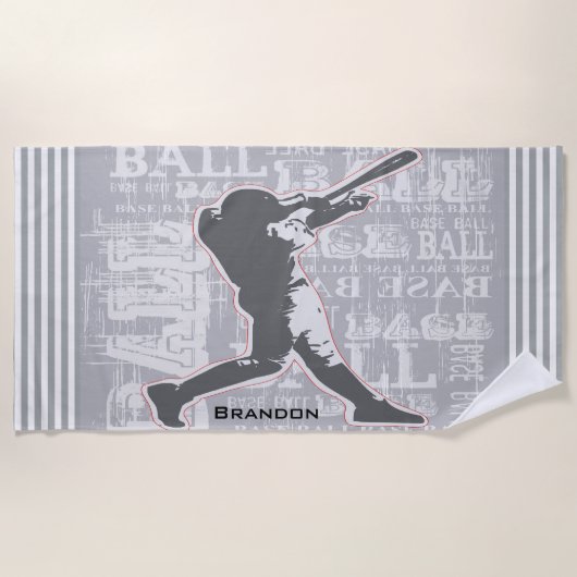 Baseball Player Design Beach Towel Strandlaken (Voorkant)