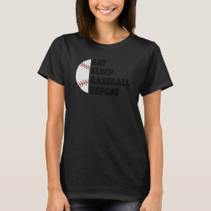 Baseball Player Eat Sleep Baseball Herhaal Humor T-shirt