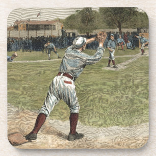 Baseball Player is op de tweede basis uitgevallen Onderzetter