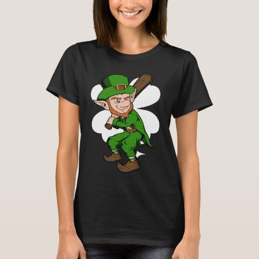 Baseball Player Leprechaun St Patrick's Day Baseba T-shirt (Voorkant)