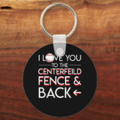 Baseball Player Love Centerfield Fence Back Sleutelhanger (Voorkant)