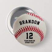 Baseball Player Name Number Parent Ronde Button 7,6 Cm (Voorkant /achterkant)