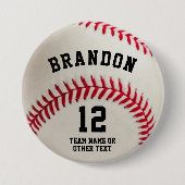 Baseball Player Name Number Parent Ronde Button 7,6 Cm (Voorkant)