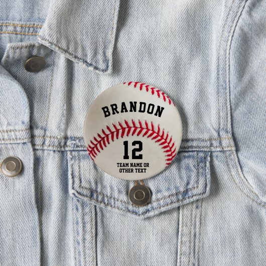 Baseball Player Name Number Parent Ronde Button 7,6 Cm (In situ)