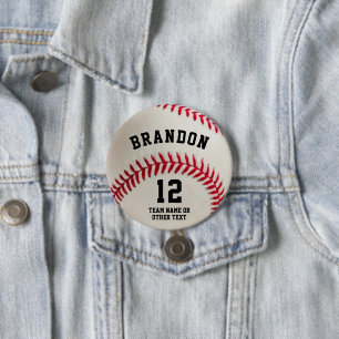Baseball Player Name Number Parent Ronde Button 7,6 Cm
