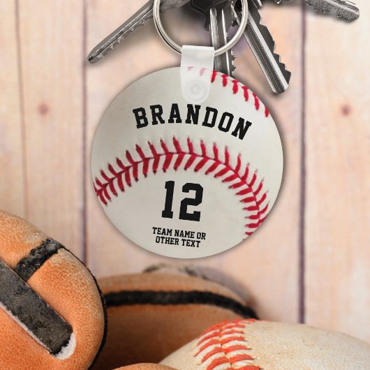Baseball Player Name Number Personated Sleutelhanger