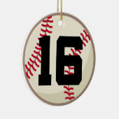 Baseball Player Number 16 Ornament (Rechts)