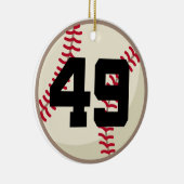Baseball Player Number 49 Ornament (Rechts)