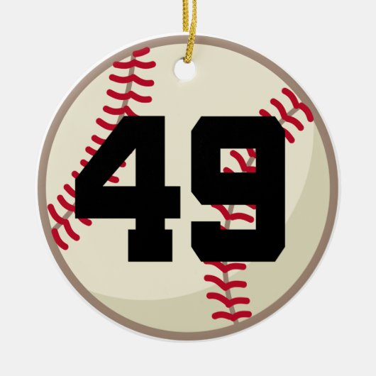 Baseball Player Number 49 Ornament (Voorkant)