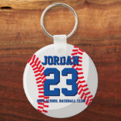 Baseball Player Number School Sports Team Sleutelhanger (Voorkant)