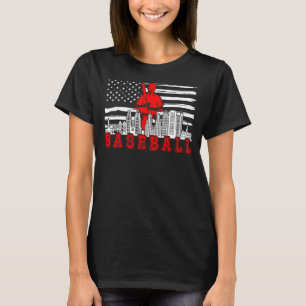 Baseball Player on US Flag Philadelphia Baseball T-shirt