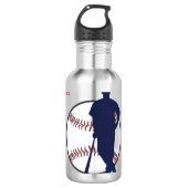 Baseball Player Persoonlijk Waterfles (Voorkant)