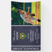 Baseball Player Photo Blue Afstuderen Spandoek (Verticaal)