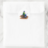 Baseball Player Ronde Sticker (Tas)