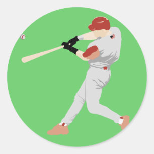 Baseball Player Ronde Sticker
