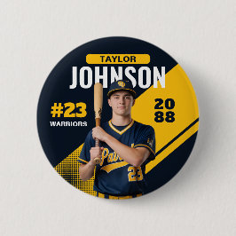 Baseball Player Senior Night Custom Photo Sports Ronde Button 5,7 Cm
