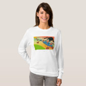 Baseball Player Sliding to Base, aangevend T-shirt (Voorkant volledig)