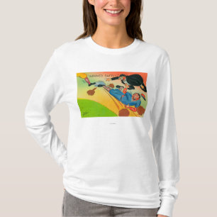 Baseball Player Sliding to Base, aangevend T-shirt
