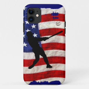 Baseball Player Sportbal Game US Flag iPhone 11 Hoesje