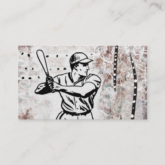 Baseball Player Visitekaartjes - Bruin wit (Voorkant)