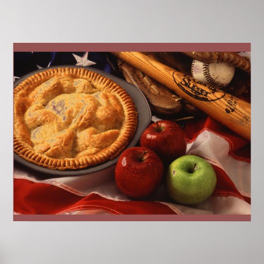 BASEBALL POMME PIE ART POSTER (Devant)