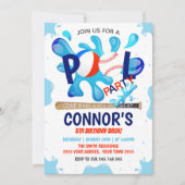 Baseball Pool Party Splish Splash Pool Birthday Kaart (Voorkant)