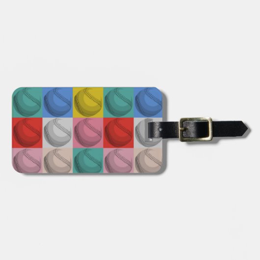 Baseball Pop Art Bagagelabel (Voorkant horizontaal)