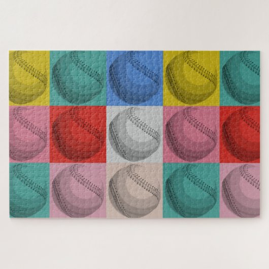 Baseball Pop Art - Populaire sport Legpuzzel (Horizontaal)