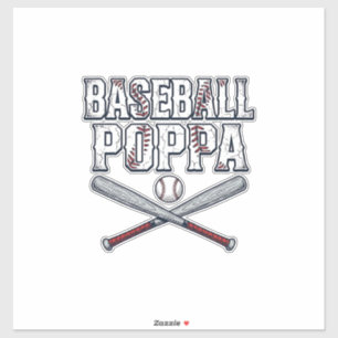 Baseball Poppa Vintage Gravure Shirt Ontwerp_1 Sticker