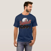 Baseball Poppy retro vaderdag game T-shirt (Voorkant volledig)