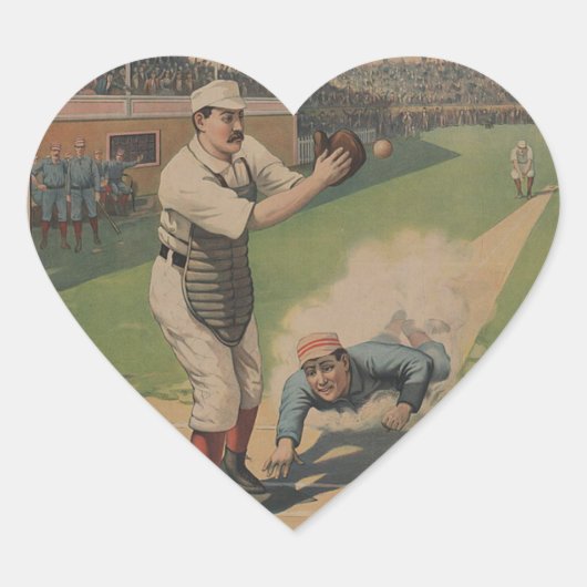 Baseball Poster Hart Sticker (Voorkant)