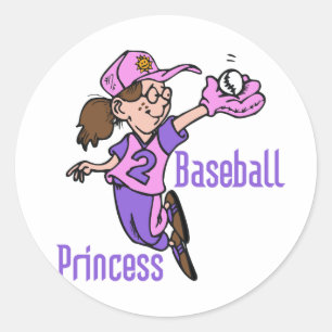Baseball Princess T-shirts en geschenken Ronde Sticker