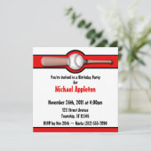Baseball Red Birthday-uitnodigingen Kaart (Staand voorkant)