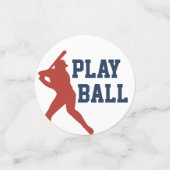  Baseball Red en Navy Blue Birthday Foto Confetti (Kleine voorkant)