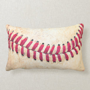  Baseball Red Stitches Sluiten Foto Kussen