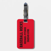 Baseball Rocks Foto gepersonaliseerd Bagagelabel (Achterkant verticaal)