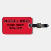 Baseball Rocks Foto gepersonaliseerd Bagagelabel (Achterkant horizontaal)
